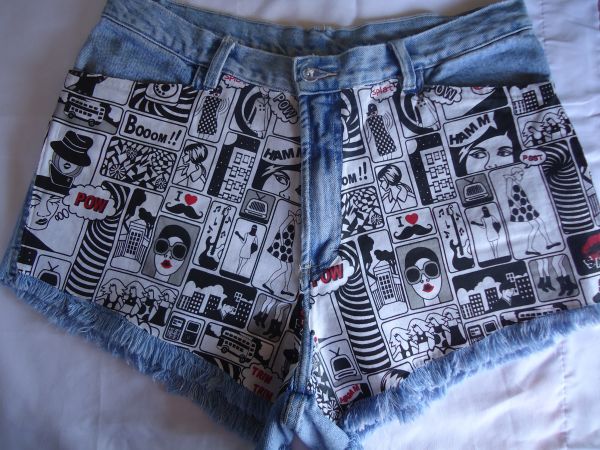 Short estampa em tecido tamanho 42